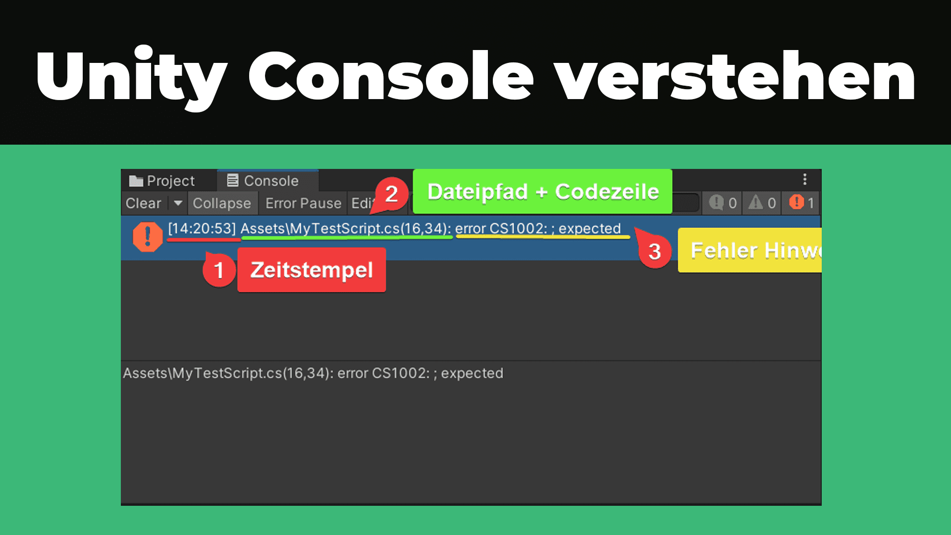 Read more about the article Unity Console verstehen