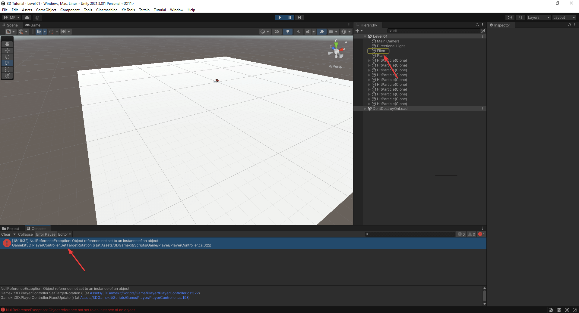 Unity 3D Tutorial - Fehlermeldung Unity Konsole